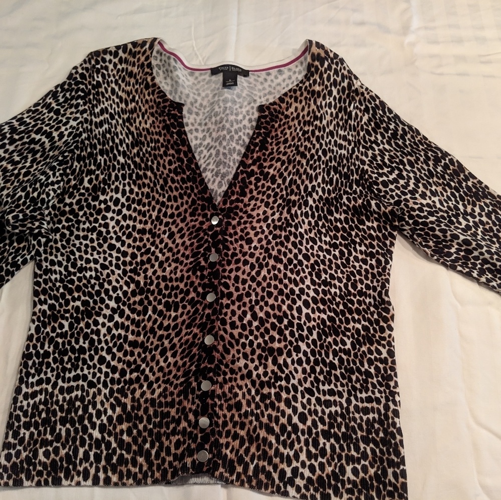 White House Black Market leopard print sweater